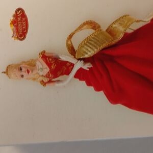 Christmas Jewel Red and Gold Holiday Ornament Doll
